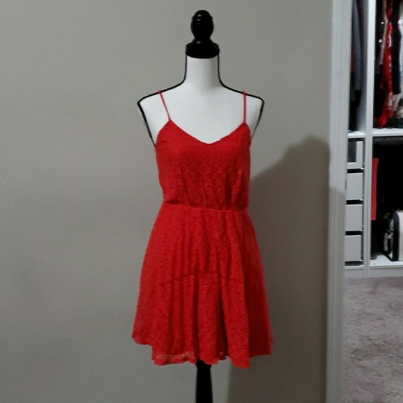 charlotte russe red lace dress